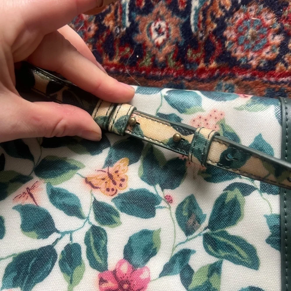 Cath Kidston Green Garden Floral Print Crossbody Purse - Picture 5 of 5